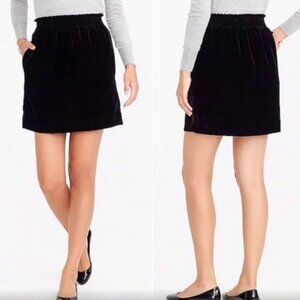 J. Crew Women Mini Skirt Black Velvet Sidewalk Dressy 00 Holiday Pockets Office